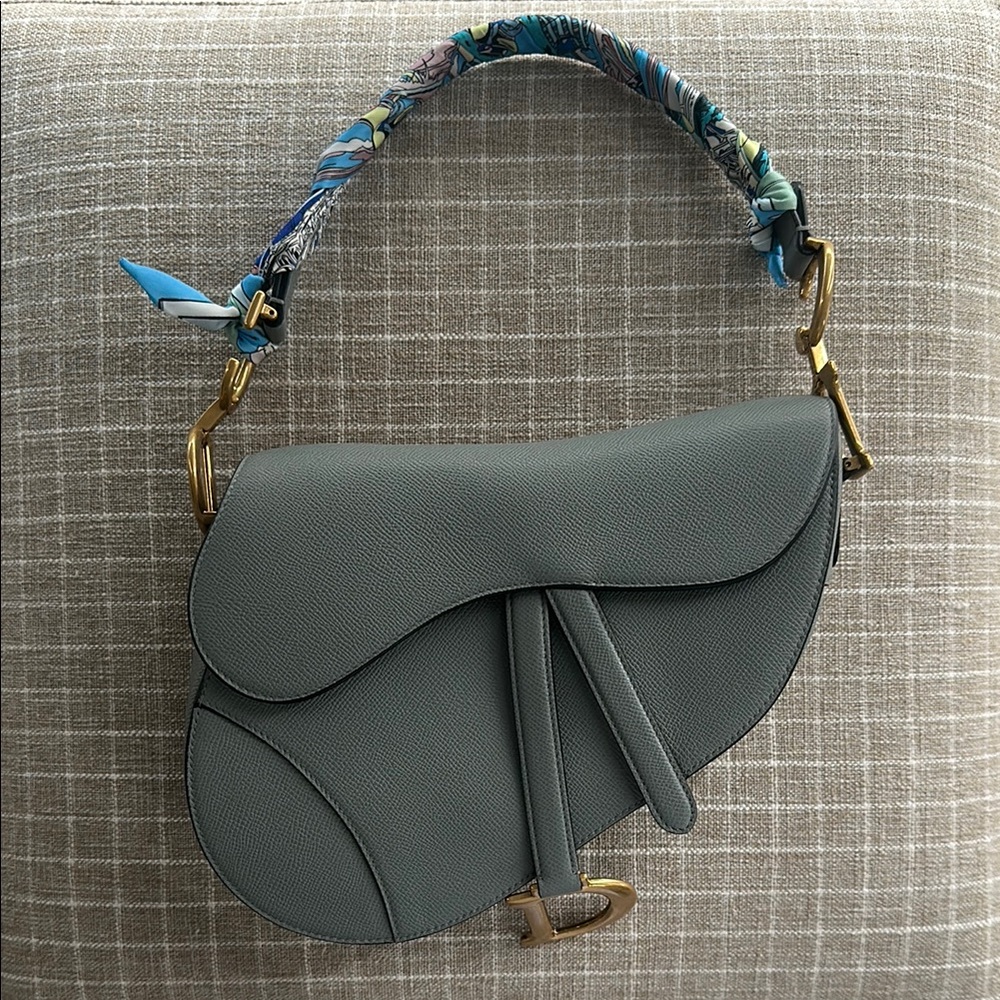AUTHENTIC Dior Gray Saddle Bag